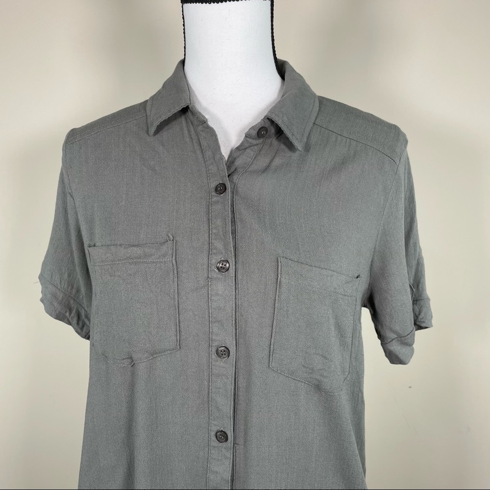 Lulus Olive Green Button Down Shirt Dress - Picture 9 of 10